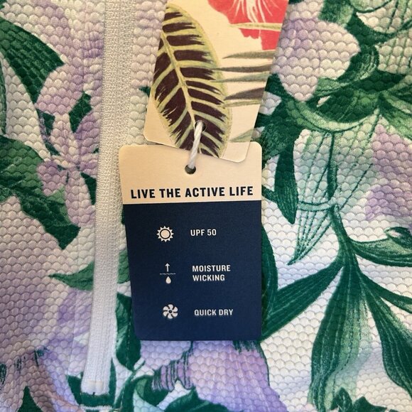 Tommy Bahama Women's Long Sleeve Top Jacket Size XS Floral 1/4 Zip Mock Neck NWT - Picture 9 of 11